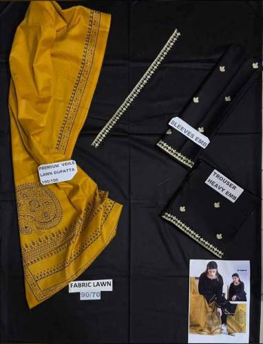 *Zarpash | 3PC 90/70 Airjet Lawn with voil duppata*