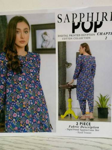 SAPHAIRE pop all over printed 9070 lawn two piece