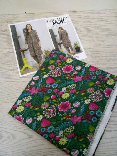 SAPHAIRE pop all over printed 9070 lawn two piece