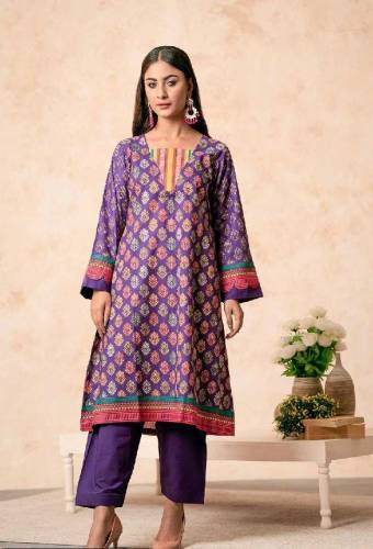 2Pcs Safwa Women Lawn Printed Unstitched Suit