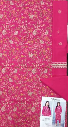 2 PCs woman unstitched lawn embroidered suit