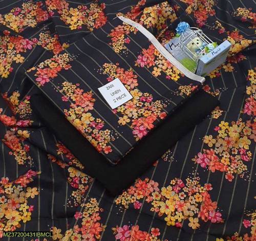 2 pic unstitch woman linen printed sot