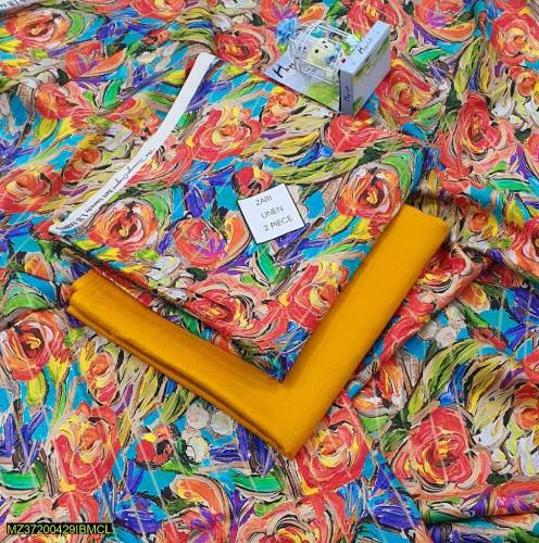 2 pic unstitch woman linen printed sot