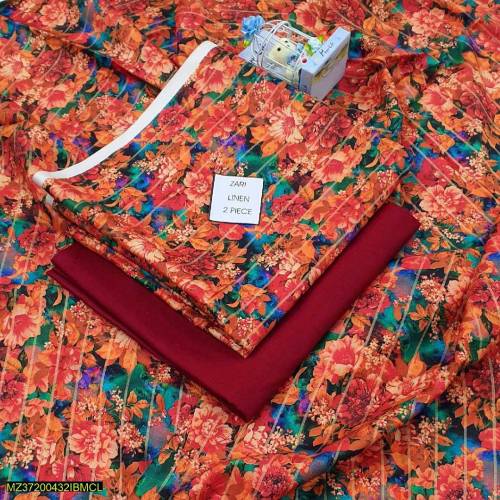 2 pic unstitch woman linen printed sot