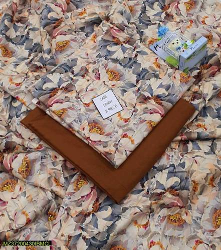 2 pic unstitch woman linen printed sot