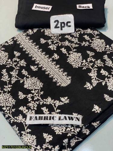 2psc woman unstitch embroidered sout