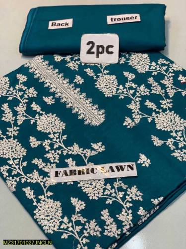 2psc woman unstitch embroidered sout