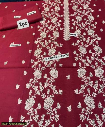 2psc woman unstitch embroidered sout