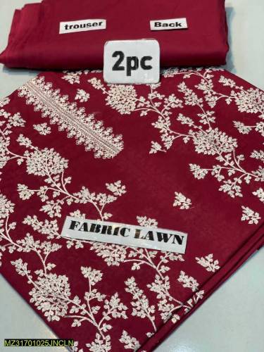 2psc woman unstitch embroidered sout