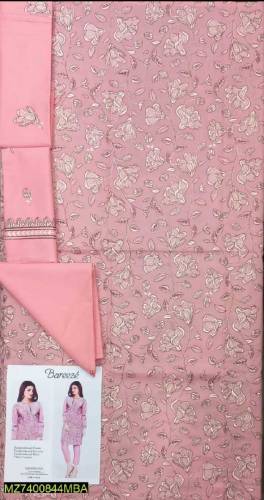 2 pcs womens unstitched lawn embroidered suit