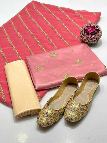 *Alhamdulillah*- Shamoz silk fabric all over sequence 