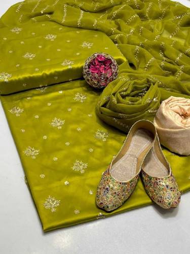 *Alhamdulillah*- Shamoz silk fabric all over sequence 