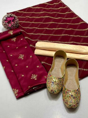 *Alhamdulillah*- Shamoz silk fabric all over sequence 