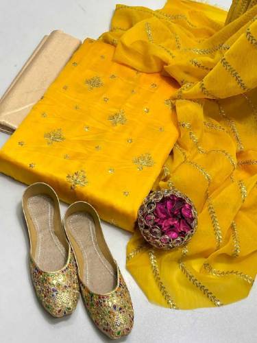 *Alhamdulillah*- Shamoz silk fabric all over sequence 