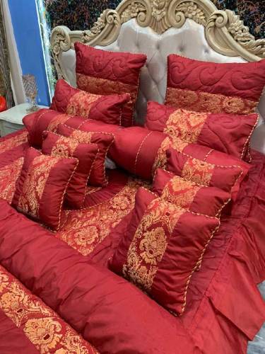 8888 0000op*Bridal Jaqurd slik 14pcs Bedding Set* D # 6009 *What is in