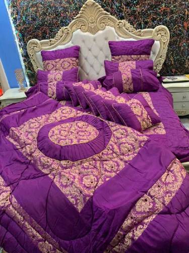 8888 0000op*Bridal Jaqurd slik 14pcs Bedding Set* D # 6009 *What is in