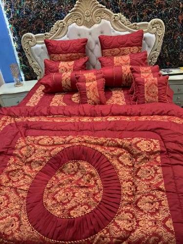 8888 0000op*Bridal Jaqurd slik 14pcs Bedding Set* D # 6009 *What is in