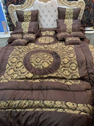 8888 0000op*Bridal Jaqurd slik 14pcs Bedding Set* D # 6009 *What is in