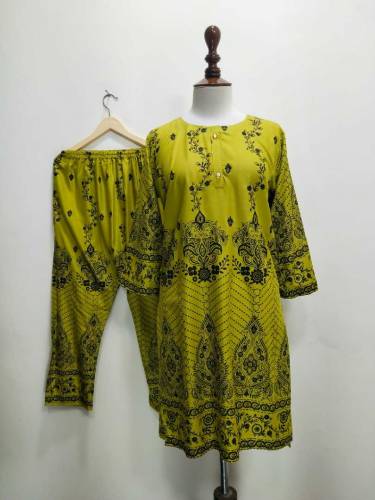 2 PCs digital printed lawn suit