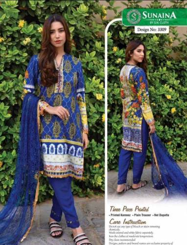 Women's Unstitched Linen Printed Suit