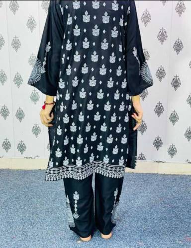 2 Pcs Women's Stitched Printed Suit