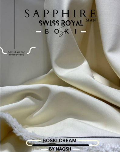 Men's Unstitched Premium Quality Boski Plain Suit (Free Delivery)