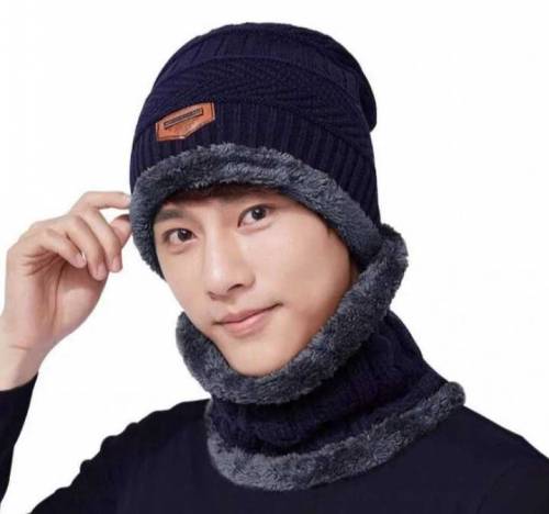 Beanie Wool Cap with Neck Warmer 2pc