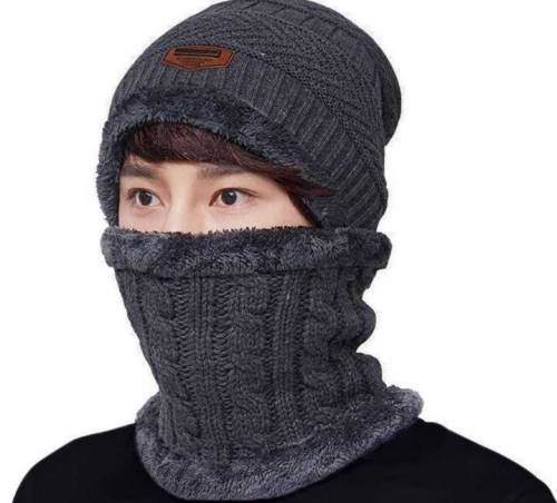 Beanie Wool Cap with Neck Warmer 2pc
