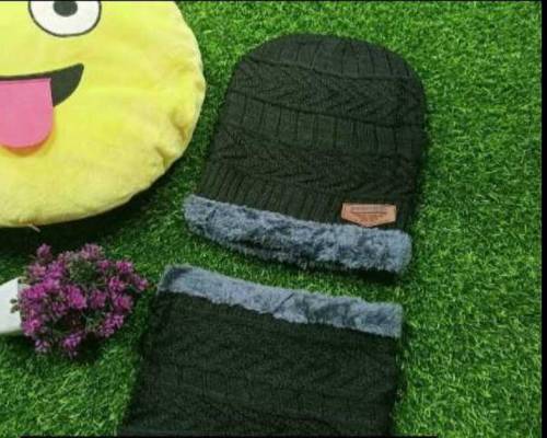 Beanie Wool Cap with Neck Warmer 2pc