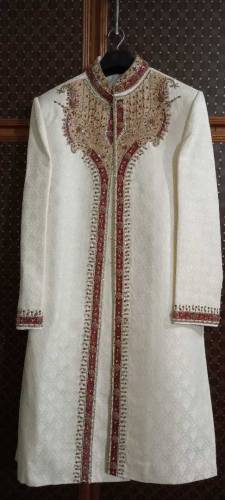 Sherwani cream color pure jama war