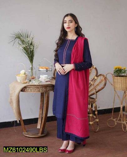•  Fabric: Dhanak •  Shirt: Printed•  Trouser: Print