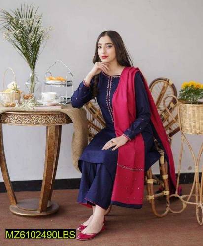 •  Fabric: Dhanak •  Shirt: Printed•  Trouser: Print