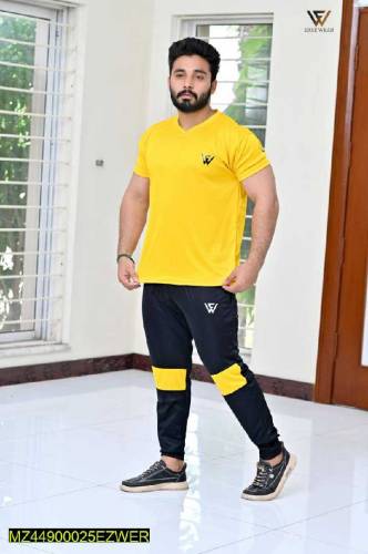 2 pcsmens stitched dry fit mesh tracksuit 