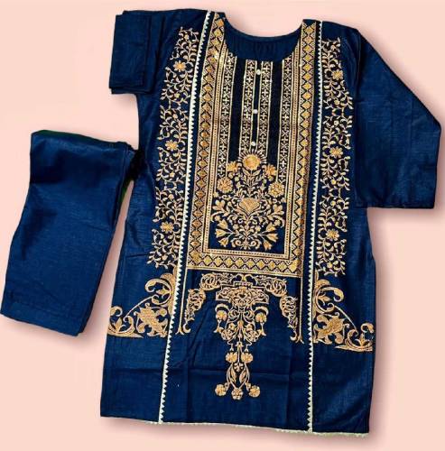 linen Embroidered 2pc