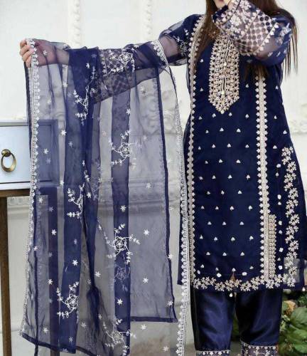 3pc fancy silk katan suit for women's/ cash on delivery 