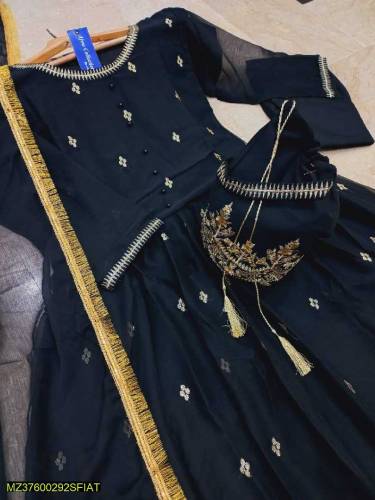 women's 3 pcs stitched chiffon silk maxi suit free delivery 