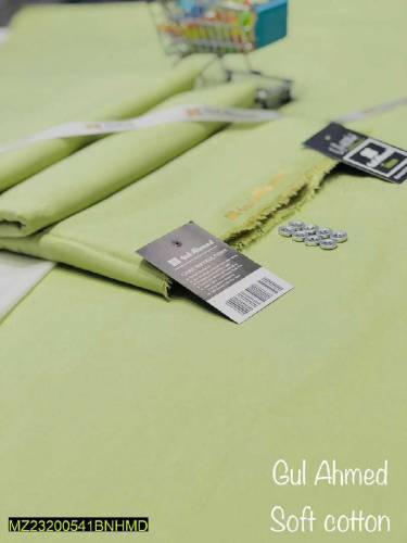 Men Unstitched Cotton Plain Suite