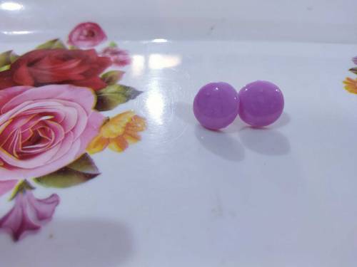 handmade polymer clay lilac studs 