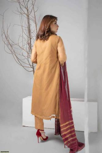 •  Shirt Fabric: Net•  Trouser Fabric: Cotton Silk•  Dupatta: Cotton S