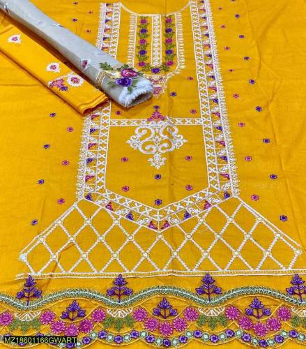  3 pcs Wamans Untitched Lawn Embroidered  Suite 