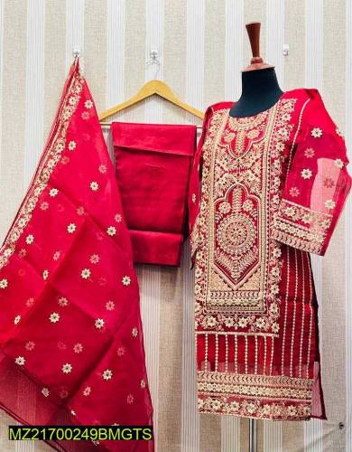 3pic Organza Fancy  suit 