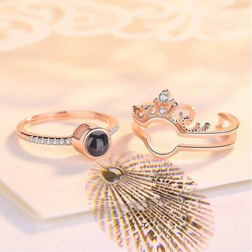 100 Languages I Love You Romantic Gift Ring Two In One Diamond Ladies 