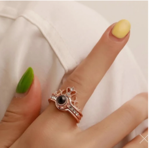 100 Languages I Love You Romantic Gift Ring Two In One Diamond Ladies 