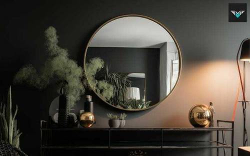 Round Mirror With Shelves 36x36 Size