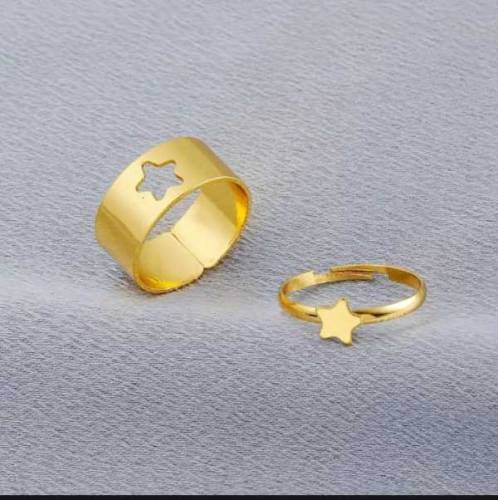 2 piece Star coustimize  couple ring , golden colour