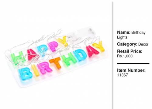 Birthday name with  lights