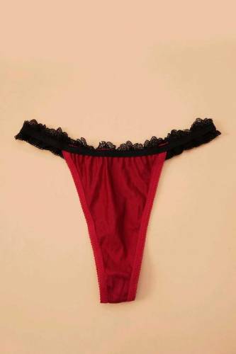 Soft Thin Net Lace Thong Panty
