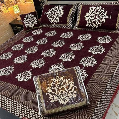 4Pc Velvet Jaquard Bedsheet