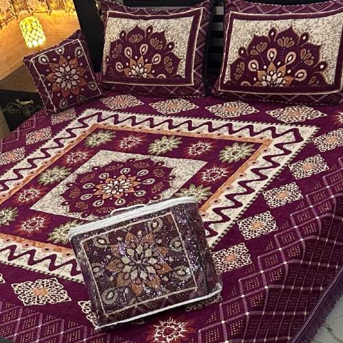 4Pc Velvet Jaquard Bedsheet