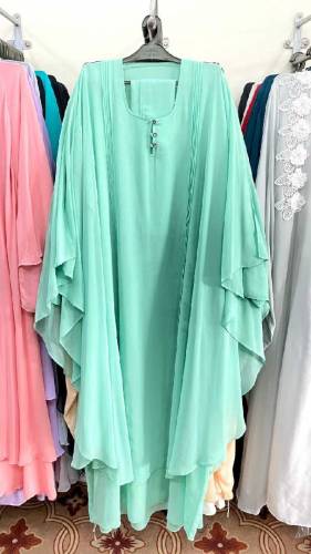 Cuff chunet style simple maxi abaya without stolar